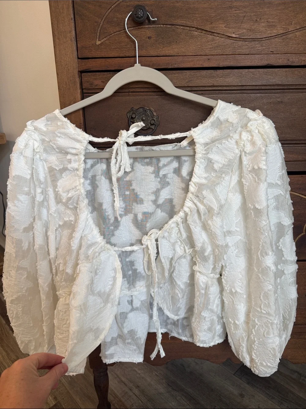 Free People Textured Puff-Sleeve Peplum Blouse - Women's Top